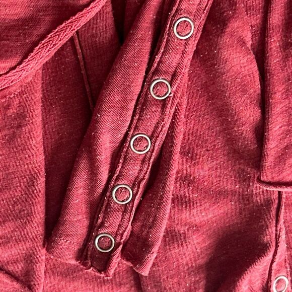 We The Free by Free People Red Long Sleeve Tee | Scoop Neck Soft Knit Top | Size - Picture 8 of 8